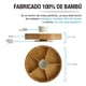 thumbnail image 3 of Set Botanero Giratorio de Bambú con 5 divisiones y 2 Vasos de Vidrio de Doble Pared para cerveza 400ml c/u, 3 of 7