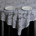 thumbnail image 3 of BalsaCircle 90" x 90" White Square Flower Lace Table Overlays Wedding Party Tablecloth, 3 of 4