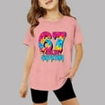 thumbnail image 2 of Fashionable 67 Printed Tee Shirt, Loose Fit Comfortable Daily Wear Top for Girls, Casual Blouse,Pink 120, 2 of 4