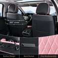 thumbnail image 6 of FLORICH Full Set Car Seat Covers, Universal Nappa Leather Seat Covers for Car Trucks SUV with Lumbar Support, Waterproof, Anti-Slip, Black & Pink, 6 of 9