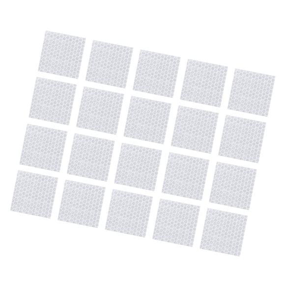 Unique Bargains 20pcs Reflective Stickers Square Shape Safety Tape Reflector Universal for Cars Waterproof PET White