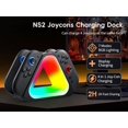 thumbnail image 2 of Charging Dock for Switch 2 2025 JoyCon，4 in1 Controller Charging Docking Station, with RGB Ambient Light USB-C Cable Included Triangular Design, Stable Placement, 2 of 6