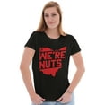 thumbnail image 3 of Funny Ohio OH We're Nuts State Shape Womens Fitted Plus Size Graphic Tee Brisco Brands 2X, 3 of 5