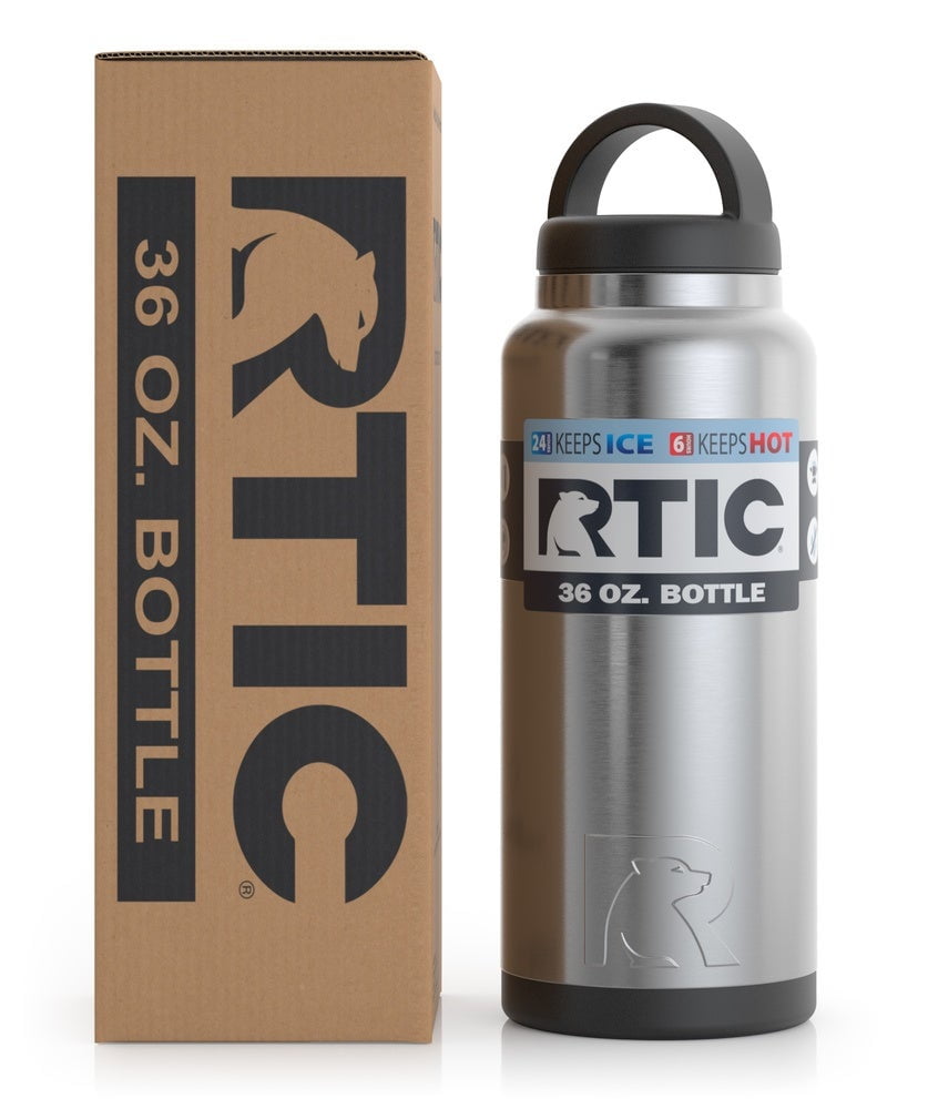 RTIC 36 oz Vacuum Insulated Water Bottle, Metal Stainless Steel Double Wall  Insulation, BPA Free Reusable, Leak-Proof Thermos Flask for Hot and Cold  Drinks, Travel, Sports, Camping, Sunflower 
