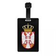thumbnail image 1 of Custom Serbia Flag Luggage Tag Privacy Protection Baggage Tags Travel Bag Labels Suitcase, 1 of 1
