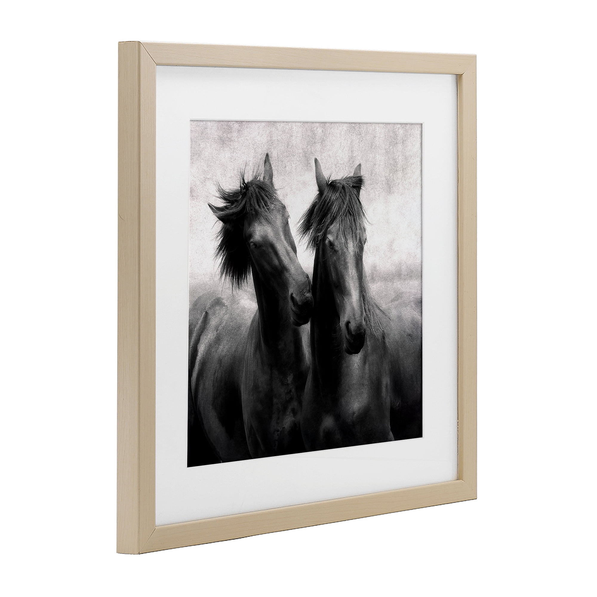 Stupell Industries Short Haired Horse Pair Birch Framed Print Under Glass, design by Lars Van de Goor