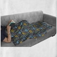 thumbnail image 6 of Music Soft Flannel Fleece Throw Blanket, Audio Equipment Silhouette Music Technology Retro Style Recording Illustration, Cozy Plush for Indoor and Outdoor Use, 50" x 60", Multicolor, by Ambesonne, 6 of 6