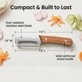 thumbnail image 7 of Zero Snag Wooden Kitchen Tool, 2-in-1 Multifunctional Stainless Steel Vegetable Handle Peeler with Built-in Bottle Opener, Zero Snag Wooden Peeler for Potato, Pumpkin, Papaya (2PCS), 7 of 7