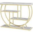 thumbnail image 7 of Garvee 39inch Narrow Console Tables for Entryway,Industrial Sofa Table with 4-Tier Storage Shelves for Living Room, Hallway, Foyer,Gold, 7 of 7