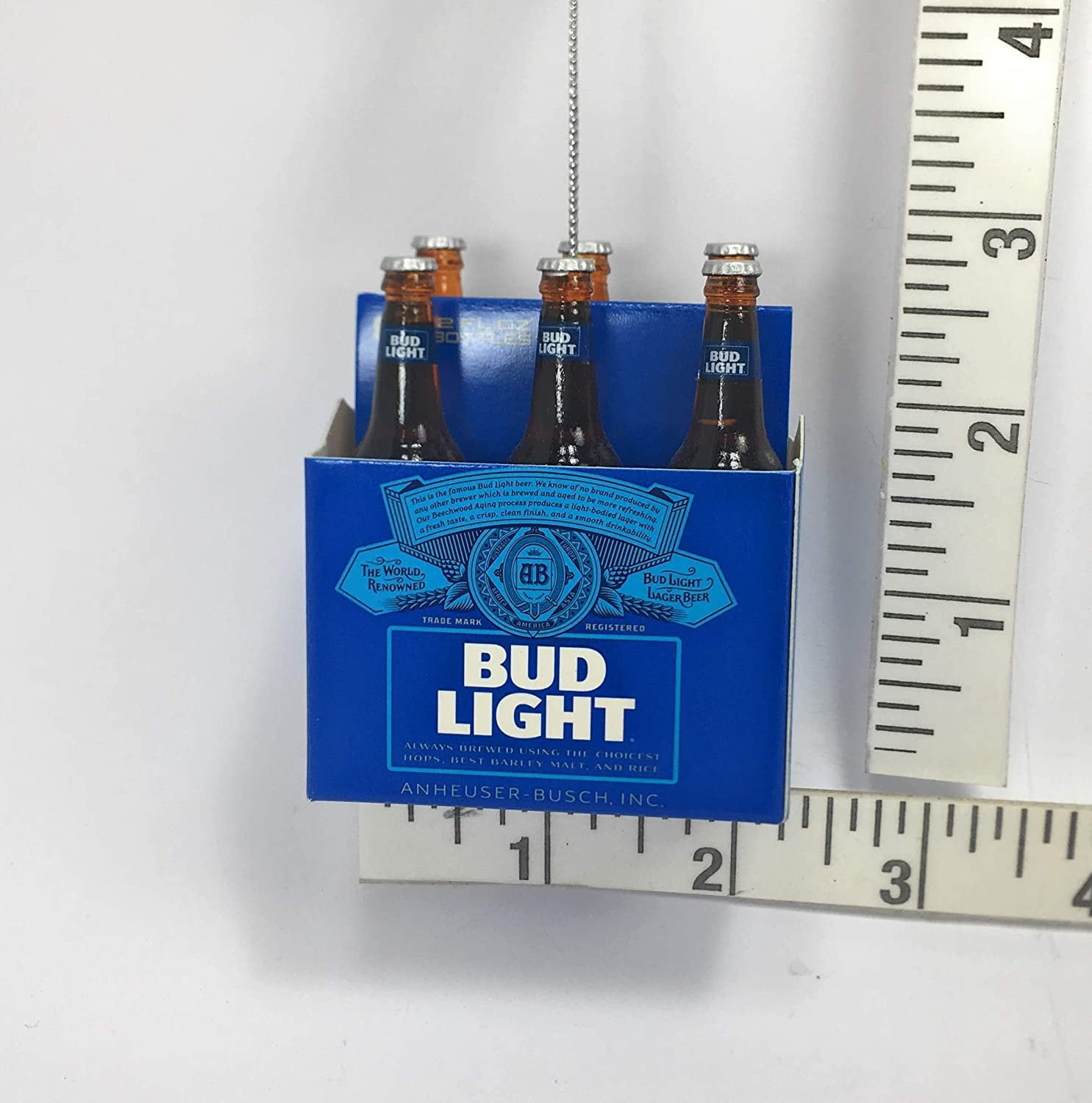 Bud Light Beer Can Glass Ornament