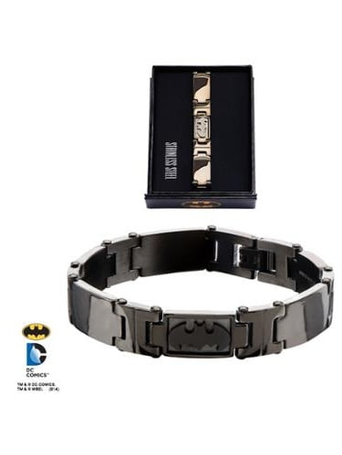 Men's Black Superman Superhero Bracelet Wristband Fashion Stainless Steel 