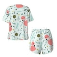 thumbnail image 5 of Picia Cute Flamingo Pajamas Sets for Women Soft Short-Sleeved Pjs with Lounge Shorts Two Piece Sleepwear-Large, 5 of 9