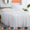 thumbnail image 3 of Kanak Bedding 4 Pieces Egyptian Cotton Sheet Set with 19" deep Pocket,1 Flat Sheet,1 Fitted And 2 Pillowcases, 1000TC(Full,White), 3 of 4