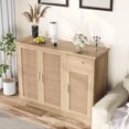thumbnail image 4 of Irontar Kitchen Storage Cabinet, Sideboard Buffet Cabinet Rattan Decorated Doors, Farmhouse Console Table With Drawer My Lux Decor Round, 4 of 6