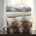 thumbnail image 3 of Beautyrest Zuri Oversized Faux Fur Heated Throw with Auto Shutoff, 50X70 Inches Snow Leopard, 3 of 4