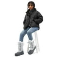 thumbnail image 6 of Pennysue Women's Mid-Calf Snow Boots White Warm Faux Fur Lined Winter Boots Insulated 10M, 6 of 7