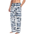 thumbnail image 3 of Kdxio Retro Coconut Tree Print Men's Sleep Pajama Pant Lounge Pants with Pockets, 3 of 8