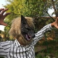 thumbnail image 2 of Máscara de lobo feroz con guantes de garras, perfecta para carnaval, Halloween y carnaval, disfraz para adultos, látex, unisex, talla única, 2 of 5