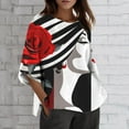 thumbnail image 2 of WEAIXIMIUNG Mode Femme Saint-Valentin Printemps et Été Imprimé Manches Fendues Col Rond Haut Décontracté T-Shirt (6), 2 of 4