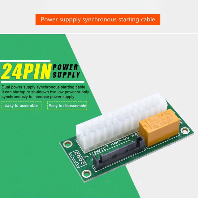 Add2psu ATX 24 pines a 4 pines/SATA Dual PSU fuente de alimentación Sync para BTC Miner Mining Ndcxsfigh Para estrenar