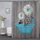thumbnail image 1 of Juego de cortinas de ducha, cortina de baño de tela floral gris, estilo de granja campestre estadounidense (180 x 180), 1 of 5