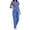 Sky Blue, variant on CHUMUD Women's Scrubs Set – V-Neck Short Sleeve Top & Flare Leg Pants with Pockets Medical Uniforms for Nurse, Doctor, Healthcare Workers