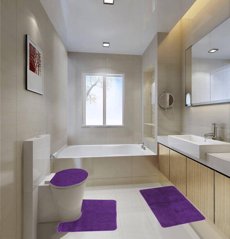 Details about   3-Piece Washable Bathroom Rug Set Ultra Plush Nylon Bath Floor Rugs Deep Fern 