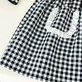 thumbnail image 7 of IVEYRTF Girls A Line Dress Long Sleeve Round Neck White Checkered Comfortable Soft Breathable Fabric Stylish Everyday Wear for Daily Travel Home Holiday Birthday Party Outfits(Black,5 Years), 7 of 7