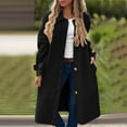 thumbnail image 4 of JGGSPWM Women's Elegant Pea Coat Single Breasted Winter Overcoat with Pockets Big Lapel Open Front Long Jacket Black 3XL, 4 of 8