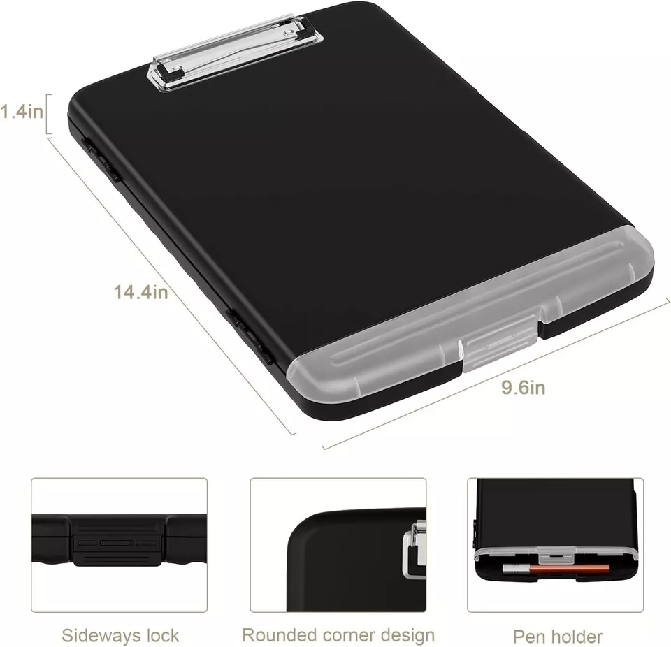 Professional Organizer Clipboard With Built-In Storage And Side-Opening Design