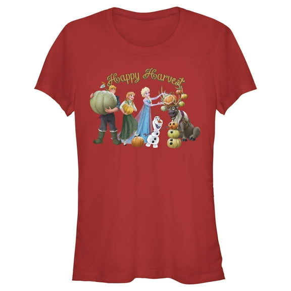 Junior's Frozen Happy Harvest Graphic Tee Red Small