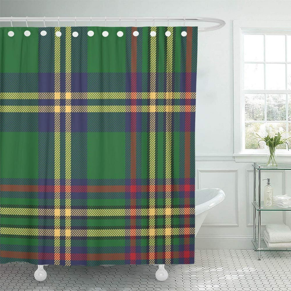 SUTTOM Yellow Pattern Green Tartan Classic Plaid Abstract Celtic Check