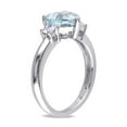thumbnail image 2 of Light Aquamarine Heart Ring 2.00 Carat (Ctw) with Created White Sapphire in Sterling Silver for Women, 2 of 5