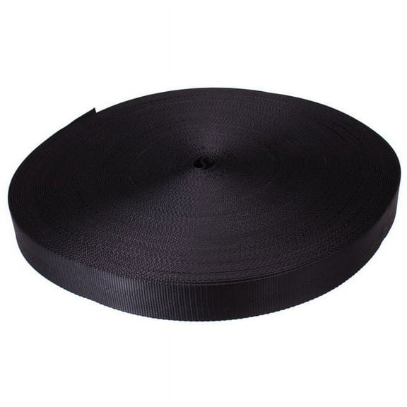 2" x 300' 12K Polyester Cargo Webbing - Black