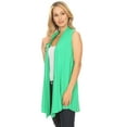 thumbnail image 3 of Women's Sleeveless Open Front Cardigan Lightweight Solid Drape Vest, 3 of 5
