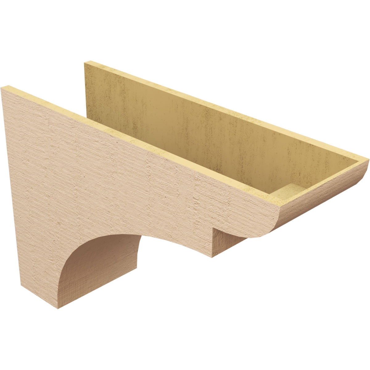12"W x 36"D x 24"H Classic Yorktown Rough Cedar Woodgrain TimberThane Corbel, Primed Tan