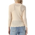 thumbnail image 3 of INSPIRE CHIC Tie Front Shrug Sweater for Women Crop Cardigan Knit 3/4 Sleeve Open Front Casual Elegant Cardigans XL. Beige, 3 of 6