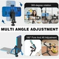 thumbnail image 2 of duomi-Metal Phone Tripod Mount, iPhone Tripod Mount 3 Cold Shoes & 1/4inch Thread, 360 Degree Smartphone Tripod Adapter for Video Live Streaming Vlogging Rig, 2 of 4