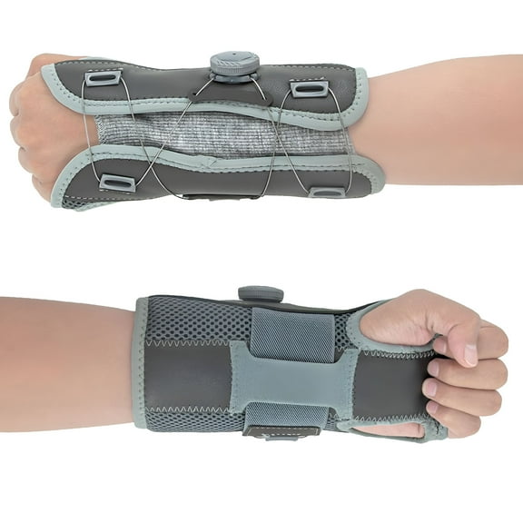 XIRQI Wrist Brace for Carpal Tunnel-Adjustable Knob Hand Brace Night Support,Fits 7"-11" Wrist,for Men,Women,Tendonitis,Arthritis,Athletic Pain (Grey)