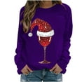 thumbnail image 1 of Jienlioq Hauts pour Femmes Mode Tendance Décontractée Imprimé Col Rond Ample Manches Longues Chandails en Molleton Blouse Cyberlundi, 1 of 3