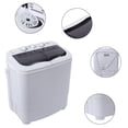 thumbnail image 5 of Hassch Semi-Automatic Washing Machine with 2 Tub, Compact Laundry Machine with Built-in Drain for Home, Apartment, Gray, 5 of 10