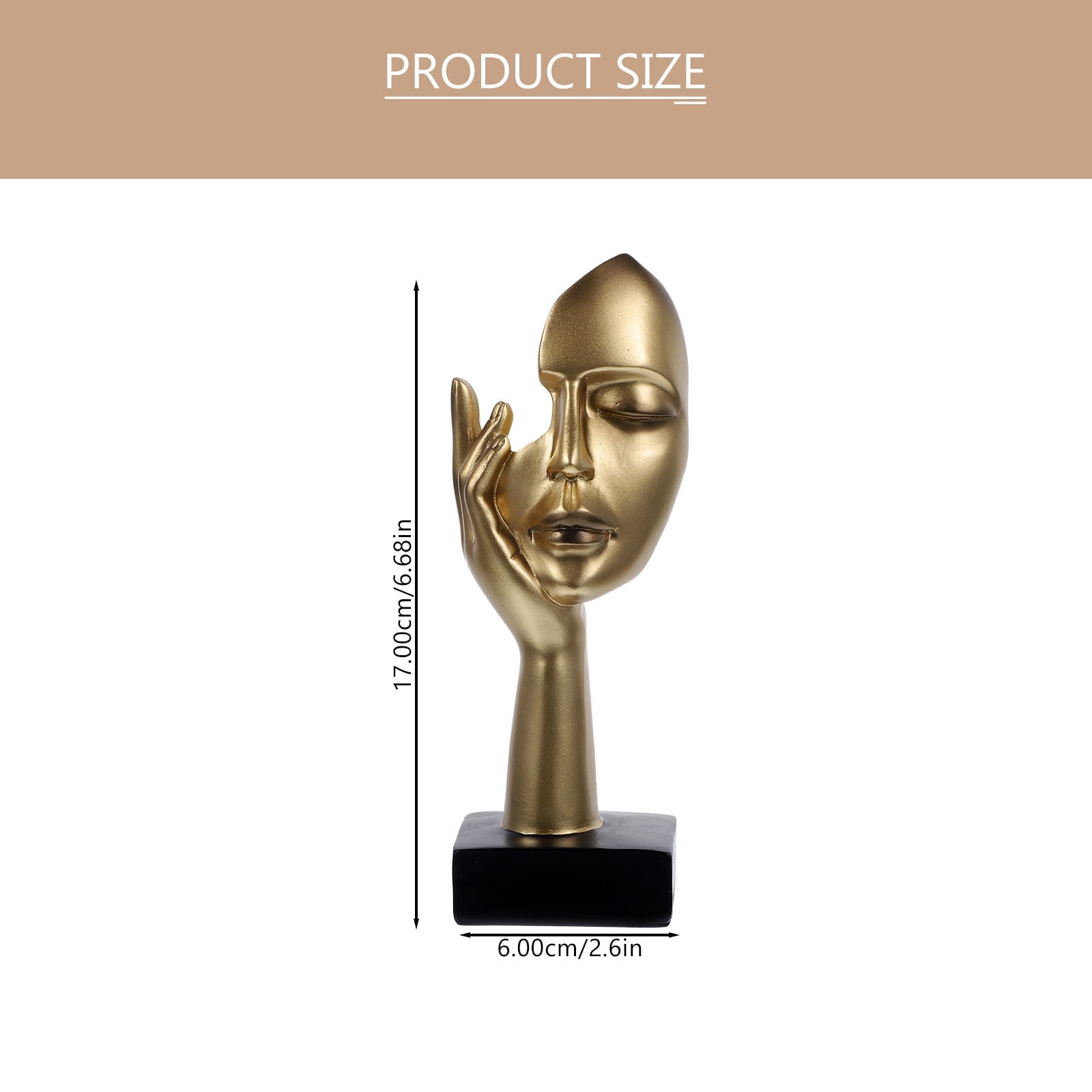 Woman Face Statue Decor Abstract Art Sculpture Resin Face Figurine for