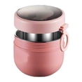 thumbnail image 1 of Matsuzay Fiambrera de 600ml de acero inoxidable, portátil, para escuela, senderismo, comida, frutas, contenedor de desayuno, fiambrera lavable para Mostrada Rosado Matsuzay HA072903-03, 1 of 6