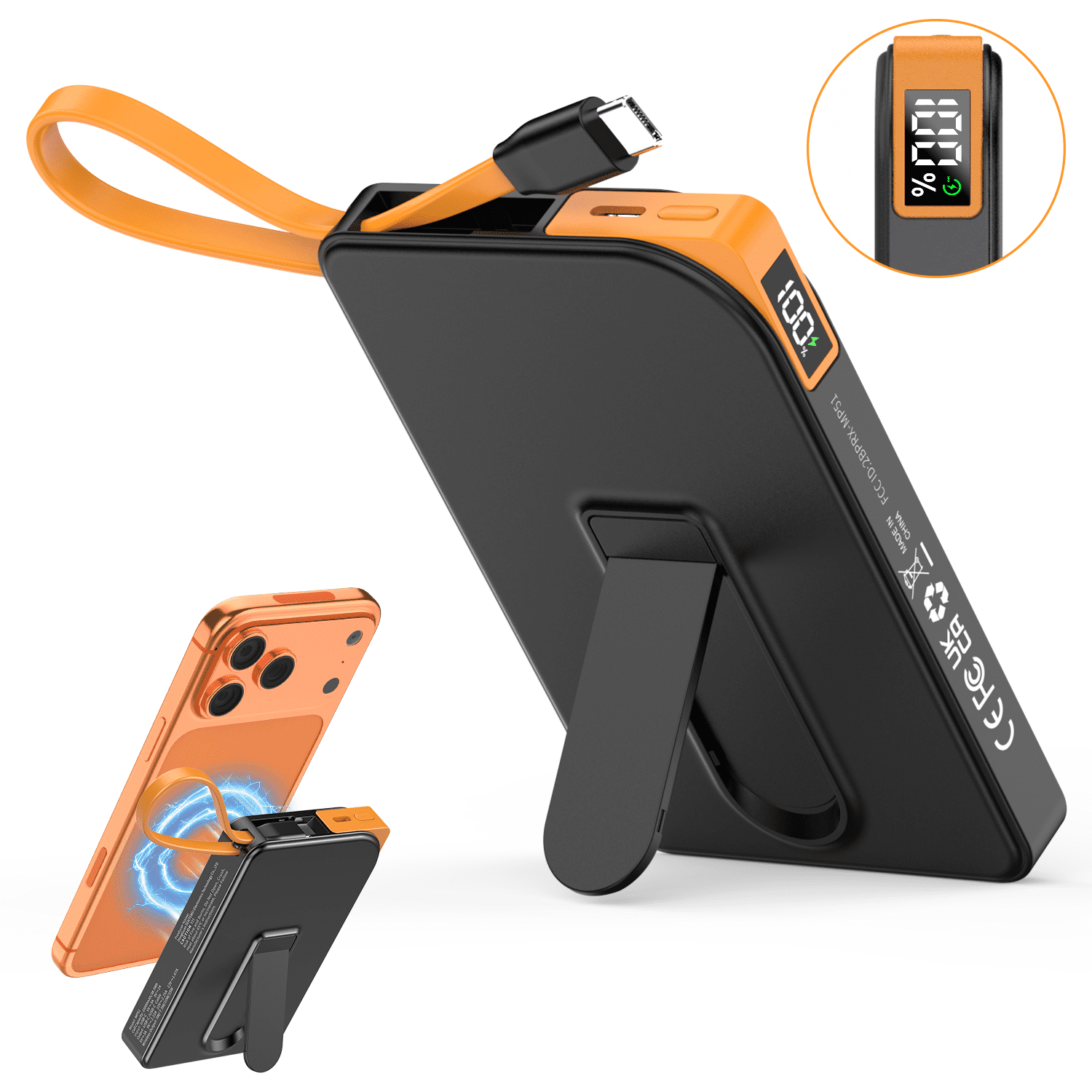 Anker 633 MagGo 10000mAh, USB-C Portable Charger, Foldable Stand