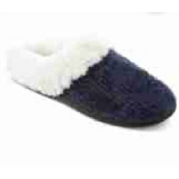 Isotoner Signature Women's Boxed Chenille Quinn Clog Slippers Navy M