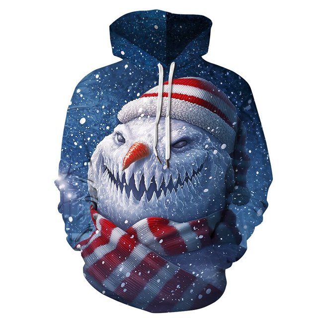 Sudadera con capucha para hombre, ropa de calle de manga larga con estampado Harajuku de Navidad, Tops casuales de gran tamaño, otoño