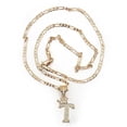 thumbnail image 2 of Cadena y dije de brillos con corona de oro laminado letra T, 2 of 7