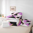 thumbnail image 6 of Homewish Modern Geometric 7-Piece Bedding Comforter Set,Abstract Trisngle King Bedding Sets,Purple Black White Bed Sheets For Girls Kids,Breathable Home Decor Reversible, 6 of 8