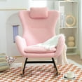 thumbnail image 2 of ARCTICSCORPION Kids Modern Elegant Teddy Fabric Gilder Rocking Chair with Adjustable Cushion, Pink, 2 of 13