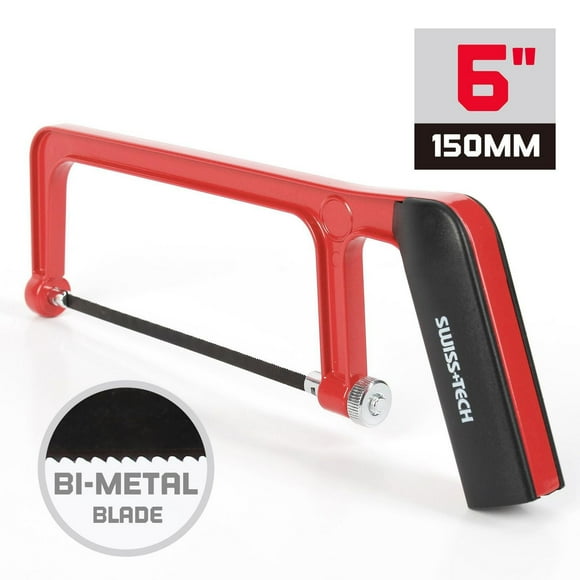Swiss Tech 6"  Mini Hacksaw  ,Aluminum Frame, Bi-Metal Blade